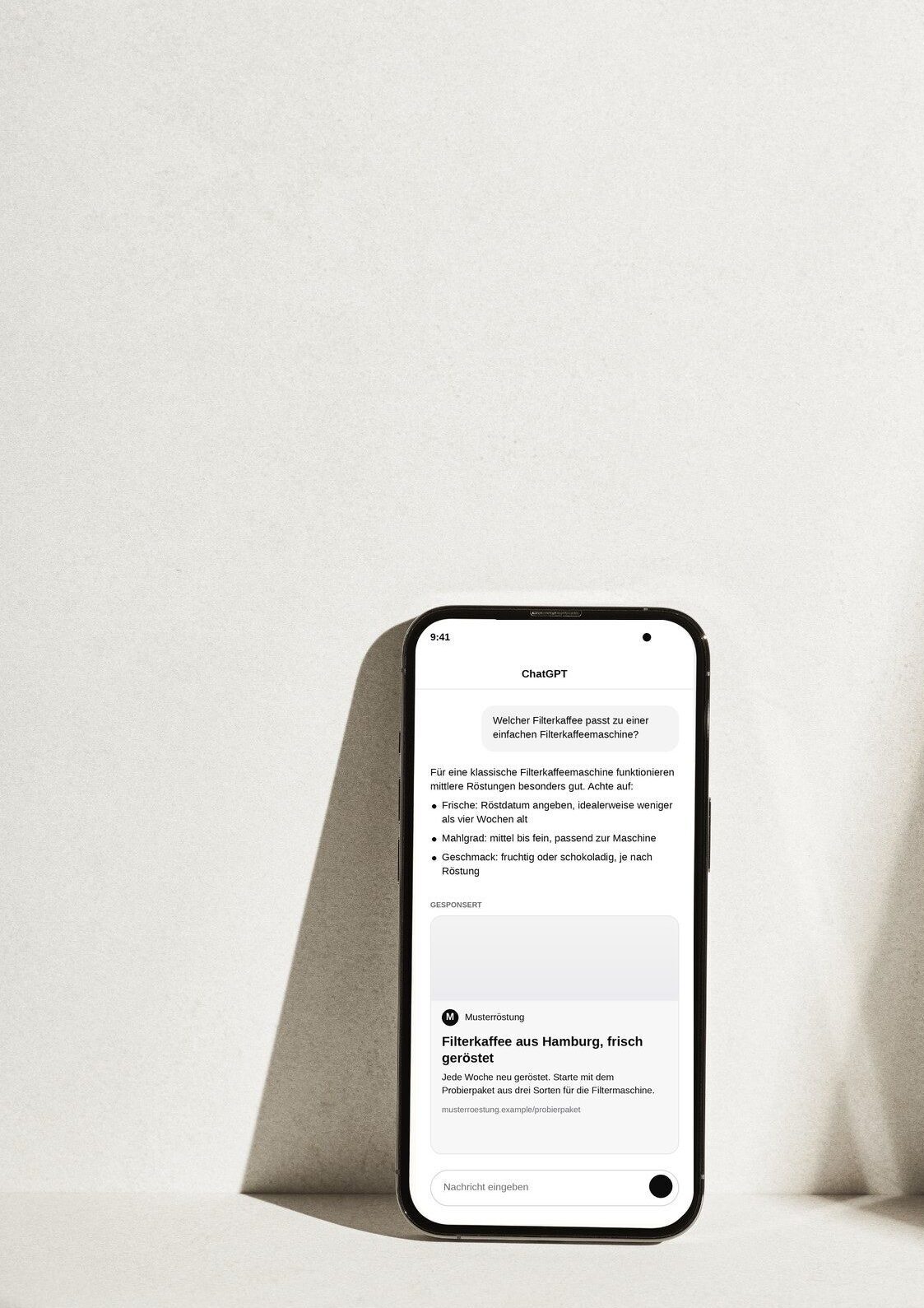 ChatGPT Ads schalten auf Mobilgeräten mit ooniyo