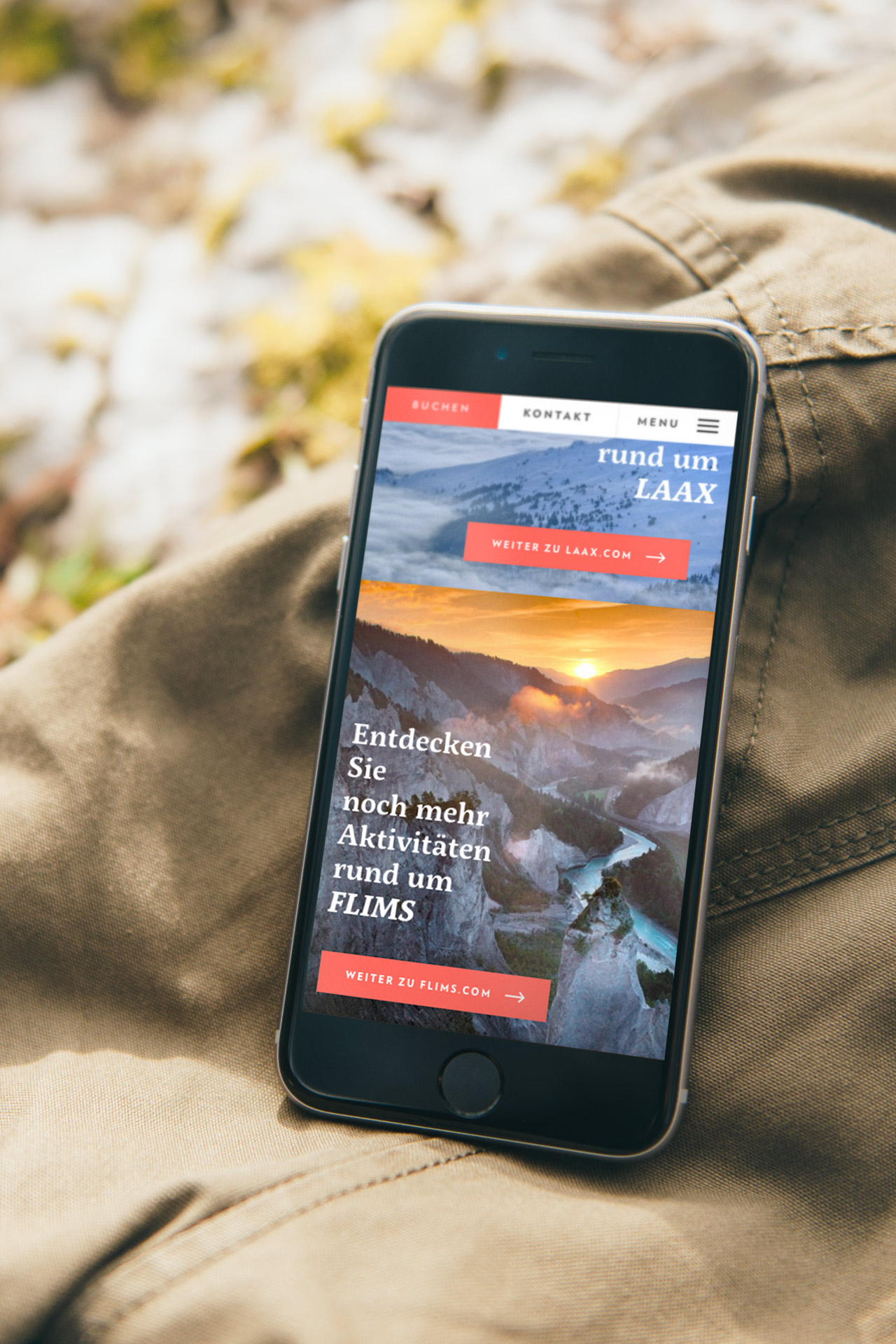 Device Smartphone Startseite Website Peaks Place, Design und Entwicklung Webagentur ooniyo