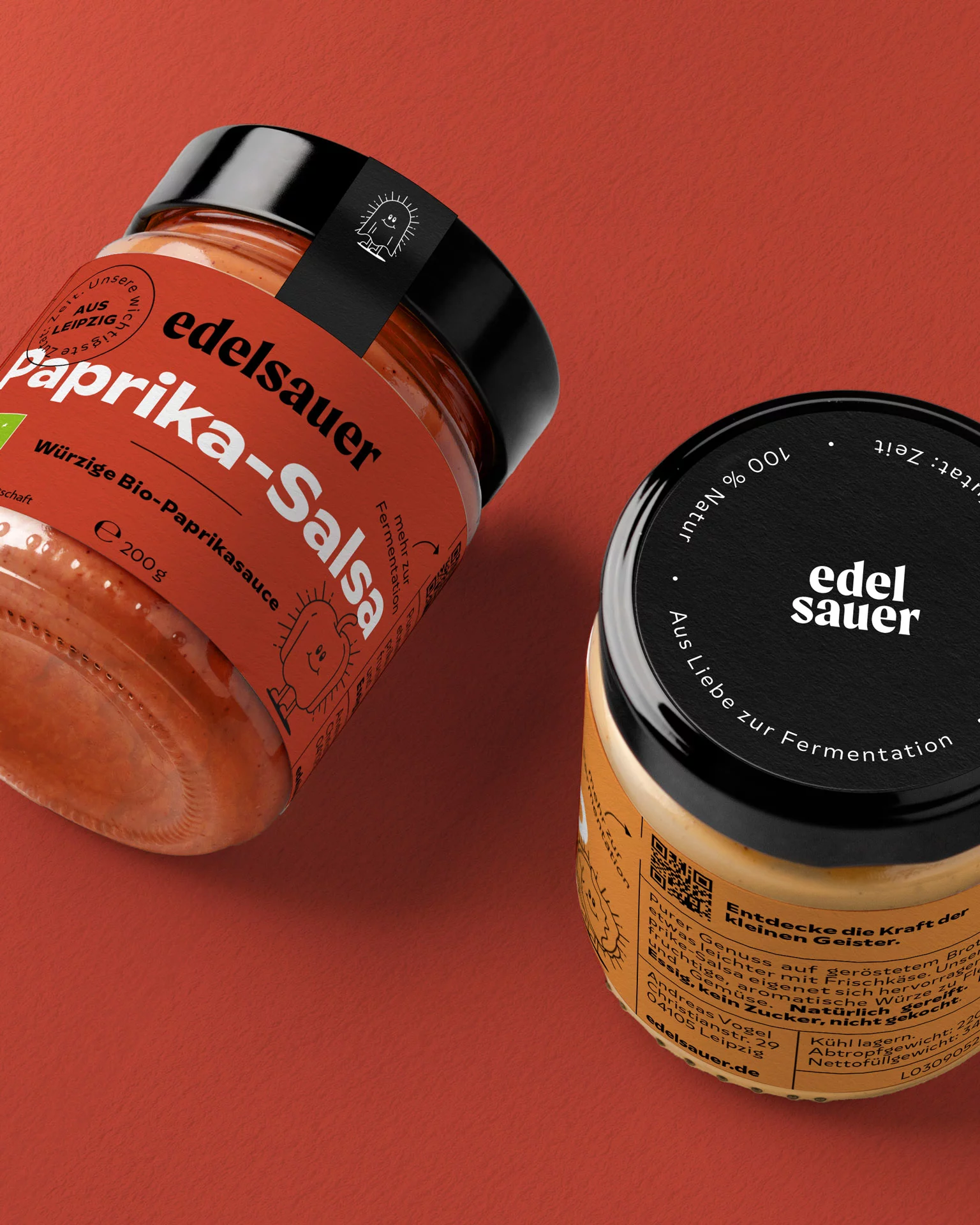 rote edelsauer verpackung paprika salsa glas zeigt packaging design von agentur für markenentwicklung ooniyo